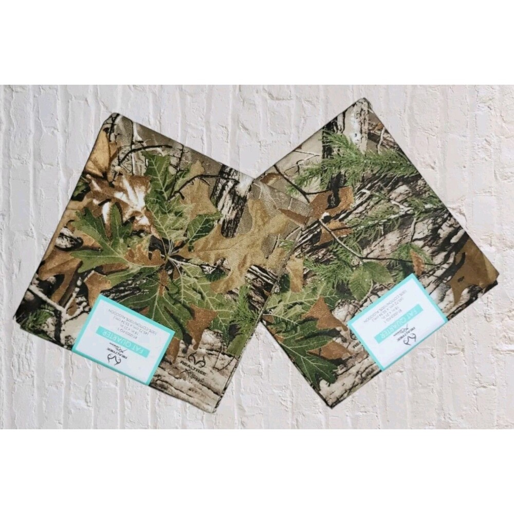Realtree Camo Fat Quarter Lot 2 Cotton Fabric 18x21 Camouflage Quilt Sewing